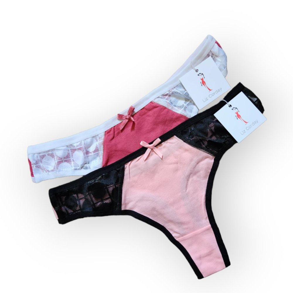 Liz Corday women's panties 2 pair size Large NWT